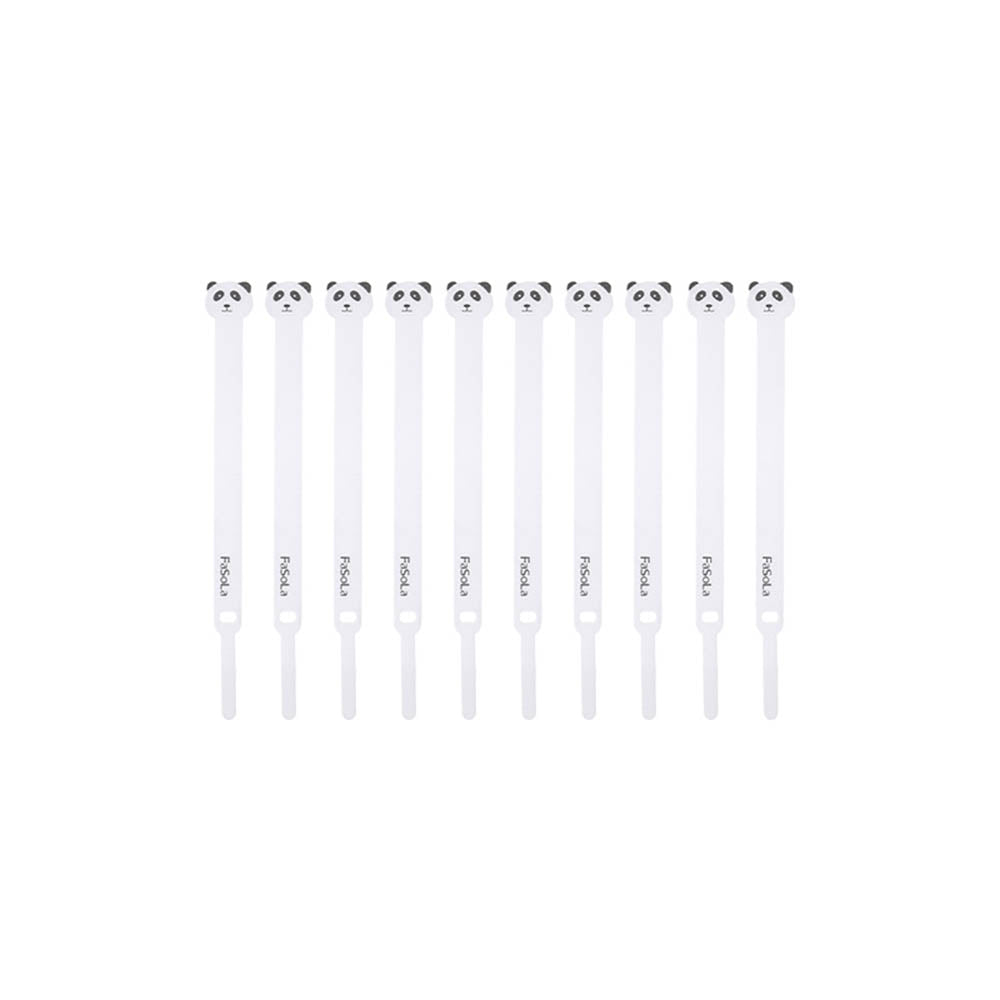 FaSoLa-Cartoon-Cable-Organizer-Clips---White-Panda,-10-Pieces-1