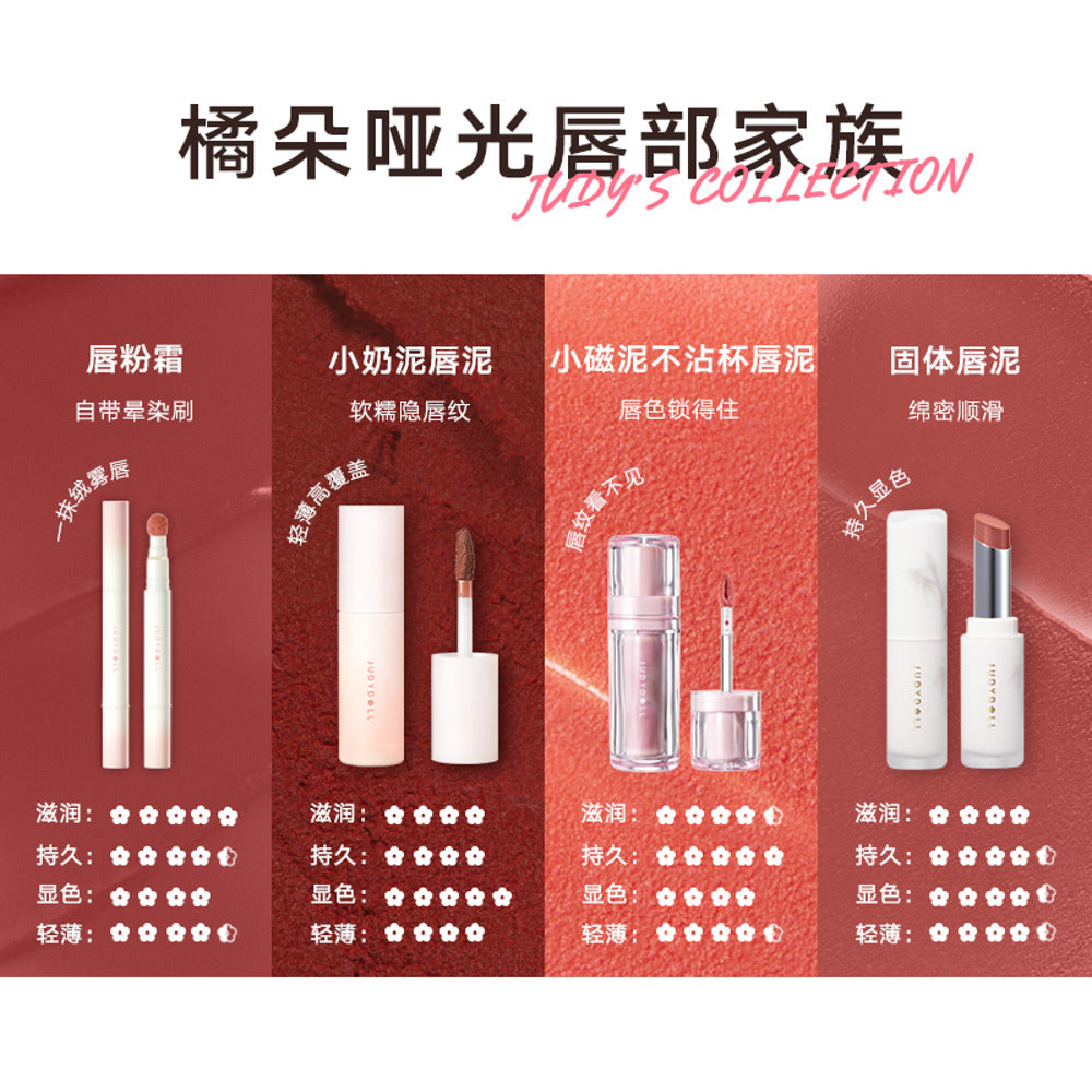 Judydoll-Cream-to-Powder-Lip-Tint-2.6-ml-–-Soft-Matte-Blurring-Cushion-Lip-Mousse,-4-Shades-3