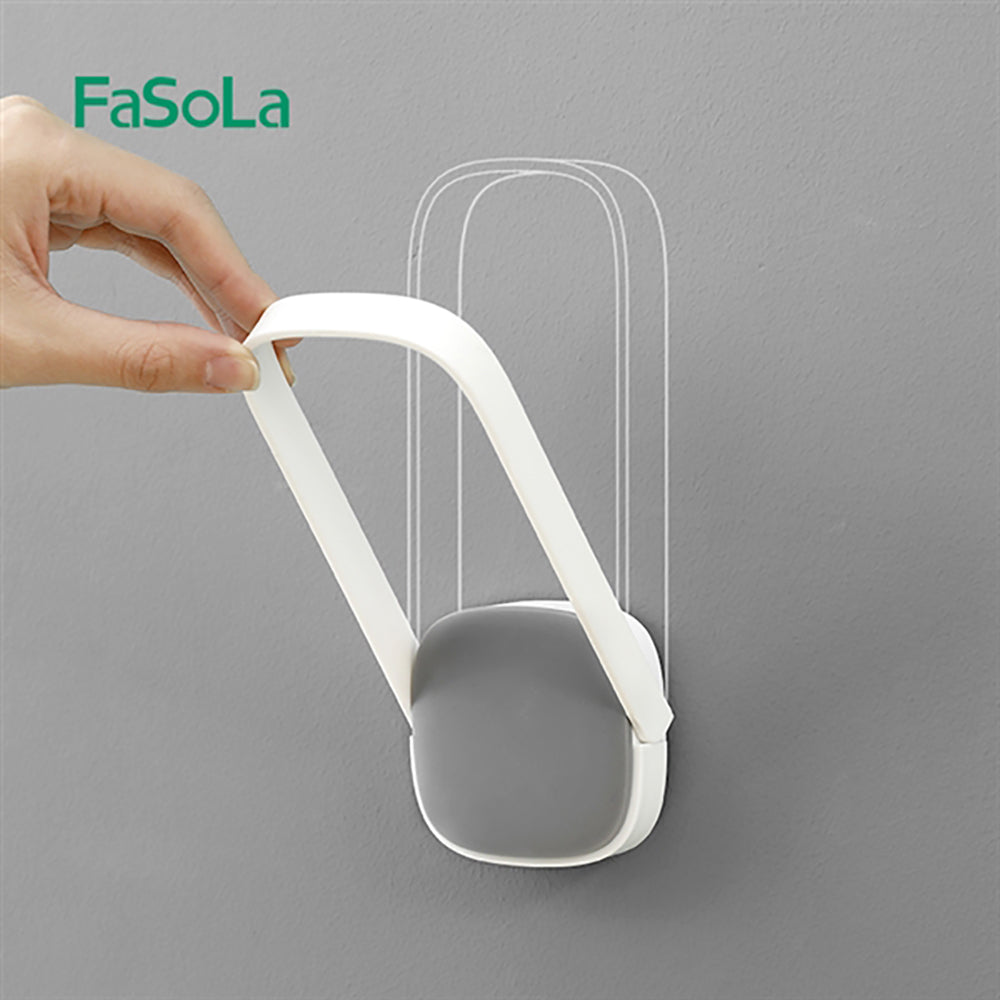 FaSoLa-Foldable-Wall-Mounted-Clothes-Hanger-Storage-Rack---White,-18*7cm-1