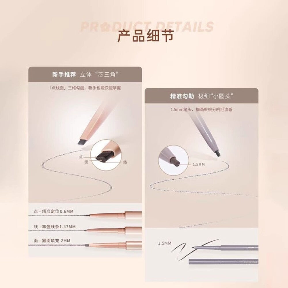 Judydoll-Soft-Focus-Shaping-Brow-Pencil-1.8g-–-4-Shades---Triangular-Tip-with-Spoolie-3