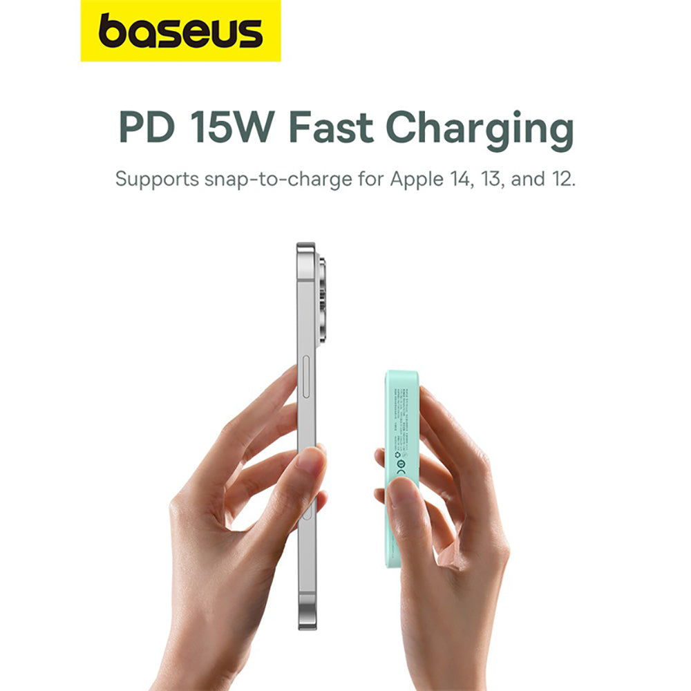 Baseus-MagPro-Magnetic-Wireless-Charging-Power-Bank-and-Stand-5000mAh-20W-Mint-Green-1