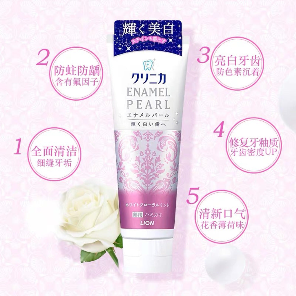 Lion-Clinica-Enamel-Pearl-Whitening-Enzyme-Toothpaste---White-Floral-Mint-130g-3