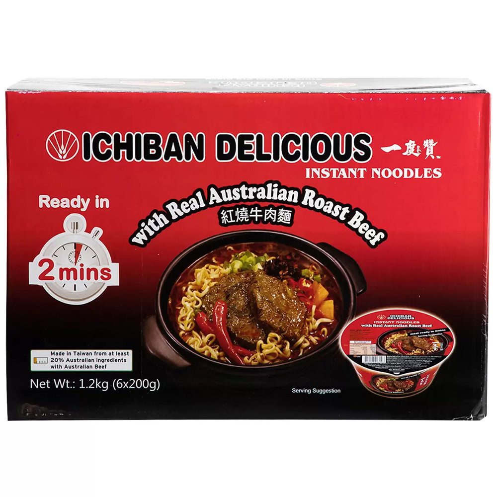 Ichiban-Delicious-Instant-Noodles-with-Real-Australian-Roast-Beef---6pcs,-200g-1