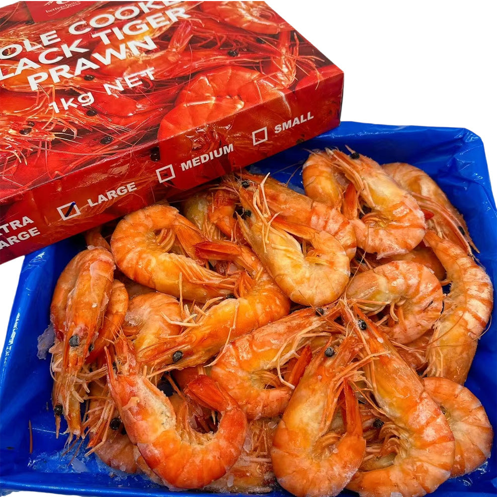 Whole-Cooked-Large-Thai-Sweet-Black-Tiger-Prawns---Gift-Box,-1kg-2