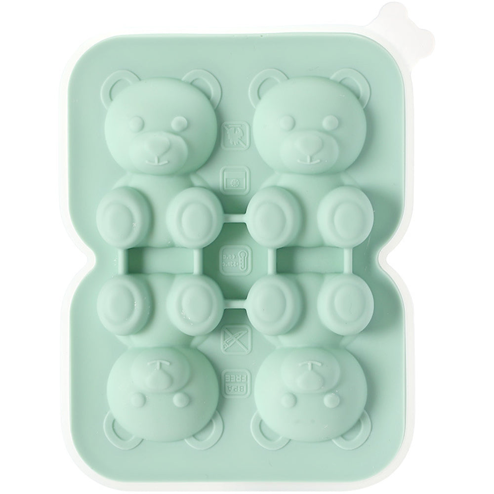 FaSoLa-Bear-Shaped-Ice-Cube-Tray---4-Cubes,-Green-1