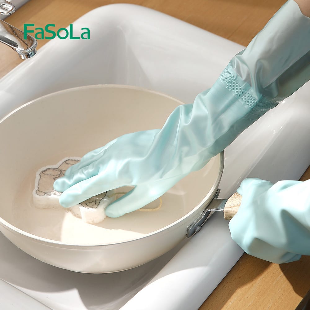 FaSoLa-Household-Gloves---Thin,-Jelly-Blue,-Size-M-1