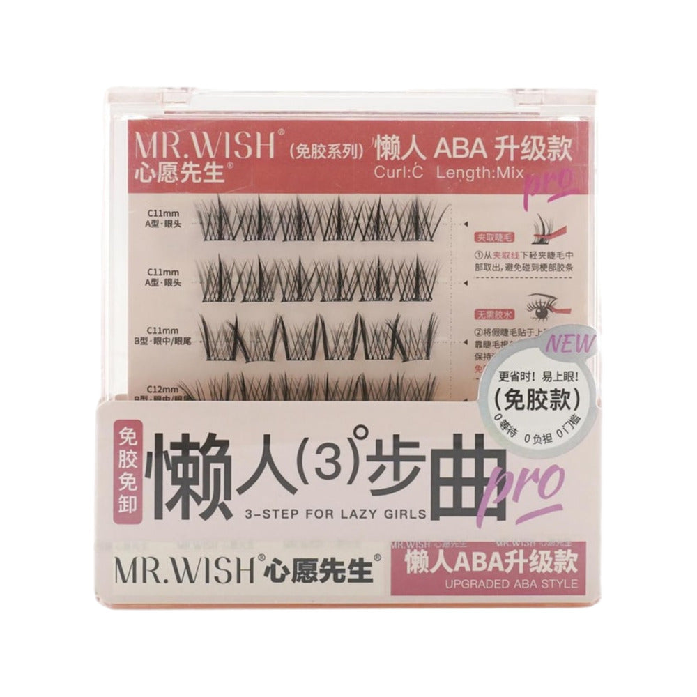 MR.WISH-Self-Adhesive-Cluster-Lashes-(ABA-Upgraded-Lazy-Curl)-–-36-Clusters-/-1-Box-4
