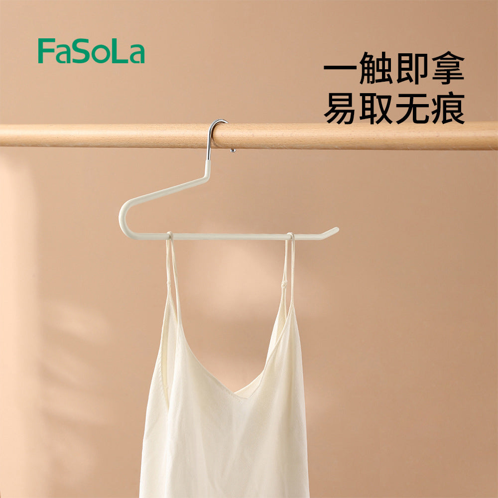 FaSoLa-Non-Slip-Pants-Hangers-Single-Layer---Beige,-Set-of-5-1