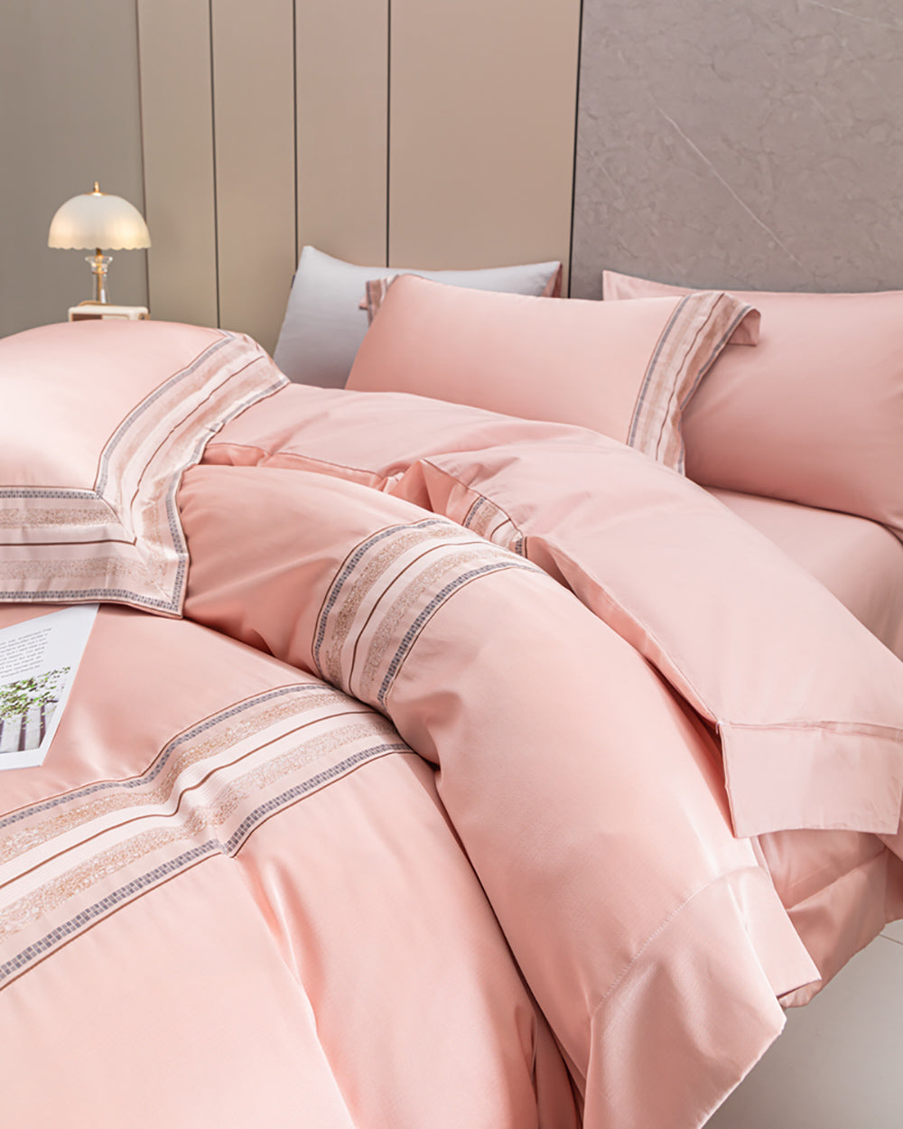 Heartin-Queen-Size-4-Piece-Bedding-Set---Pink,-Includes-2-Pillows-1