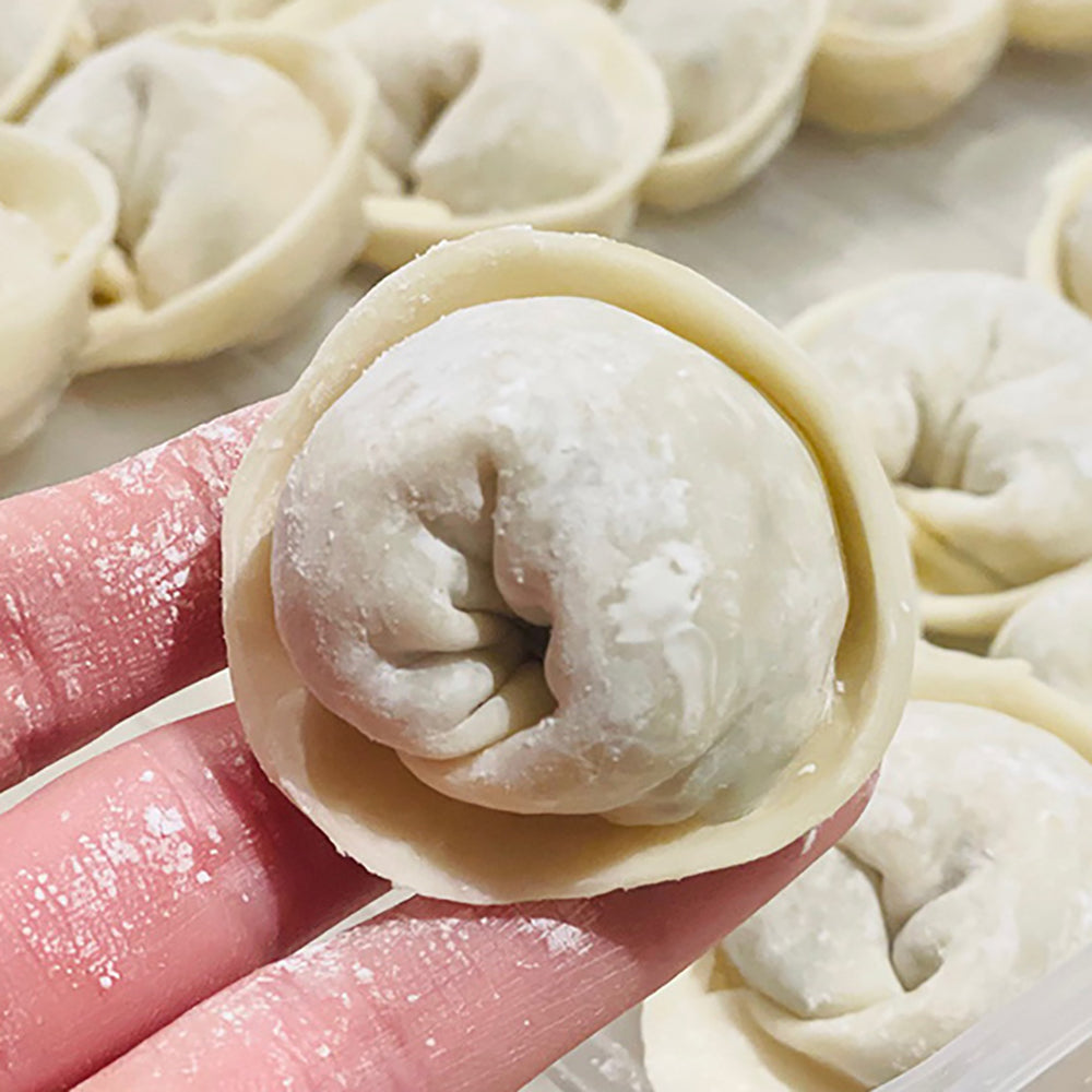 Yuanbao-Handmade-Dumplings-with-Pork,-Fresh-Shrimp,-and-Fish-Roe---12pcs,-300g-1