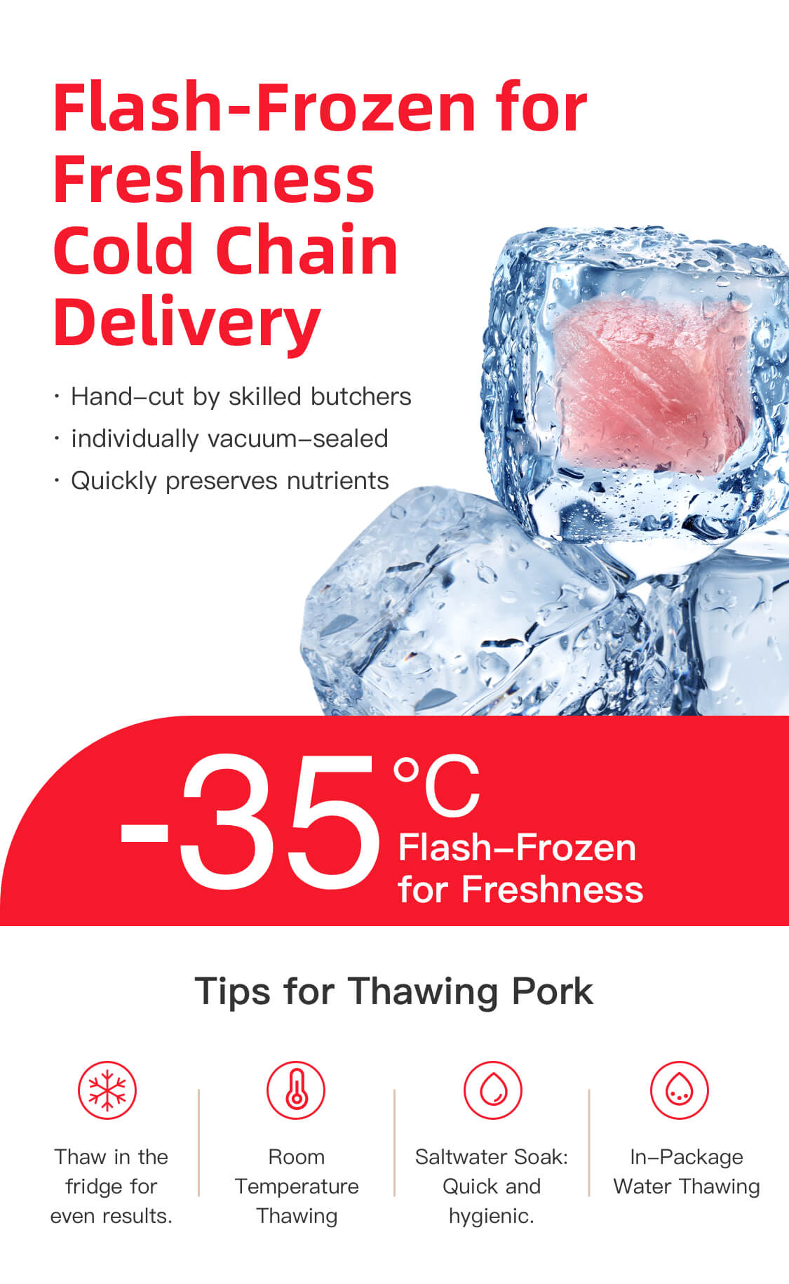 Frozen Minced Pork - Semi-Fat, 500g