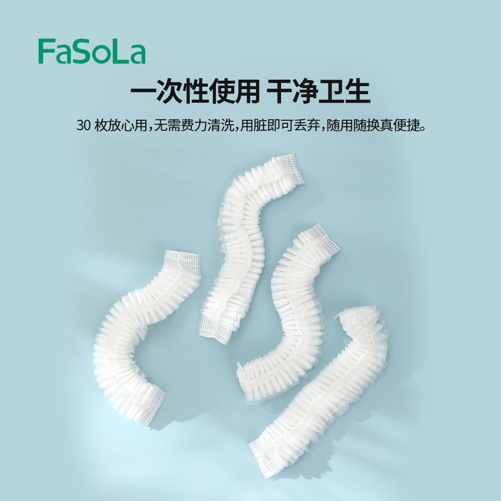 FaSoLa-Biodegradable-Shower-Caps---Off-White,-Pack-of-30-1