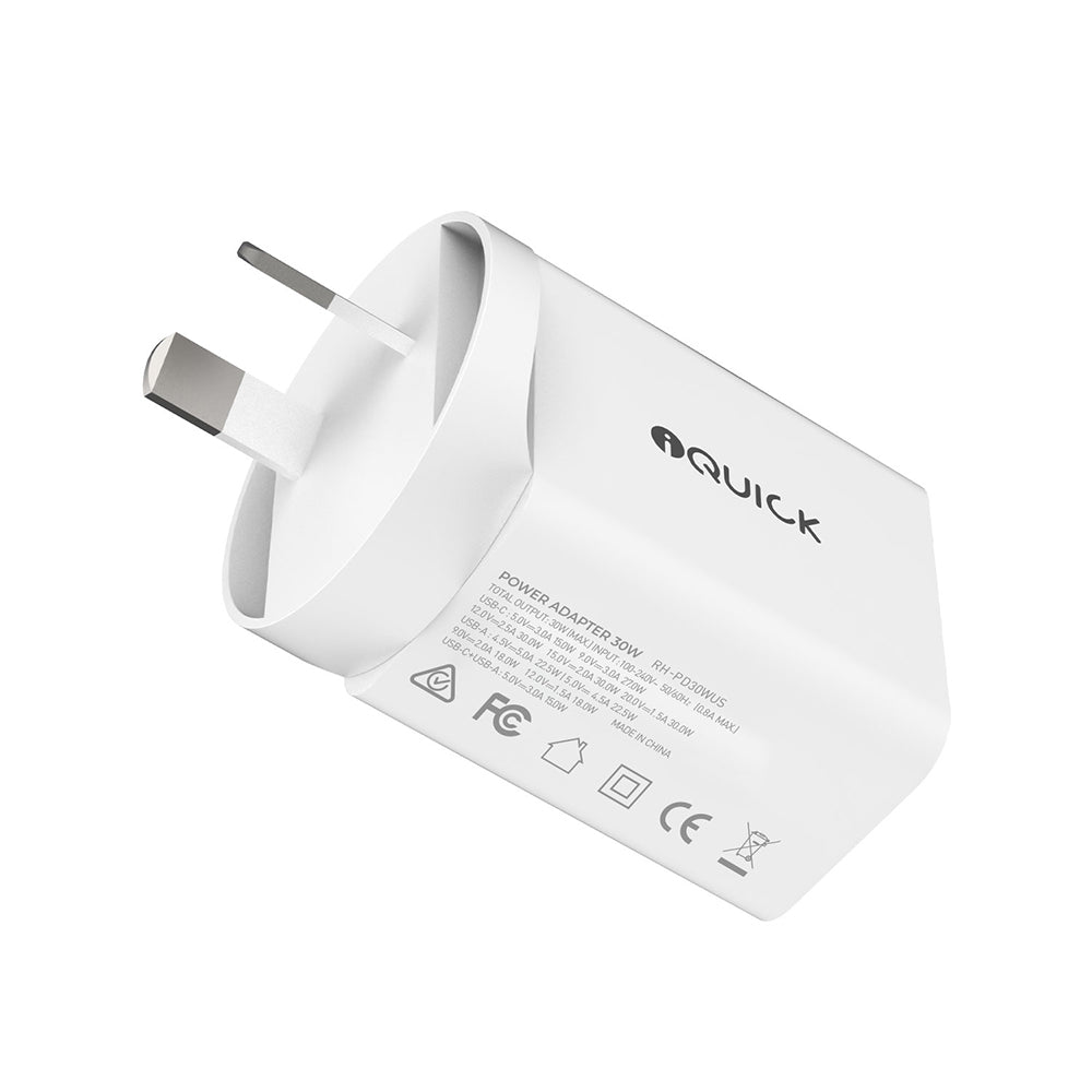 iQuick-30W-PD3.0+QC3.0-Dual-Port-Charger---White-1