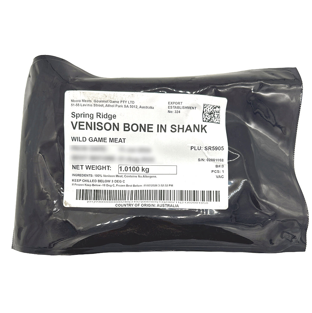 Spring Ridge Bone-in Venison Shank 0.9-1.5kg