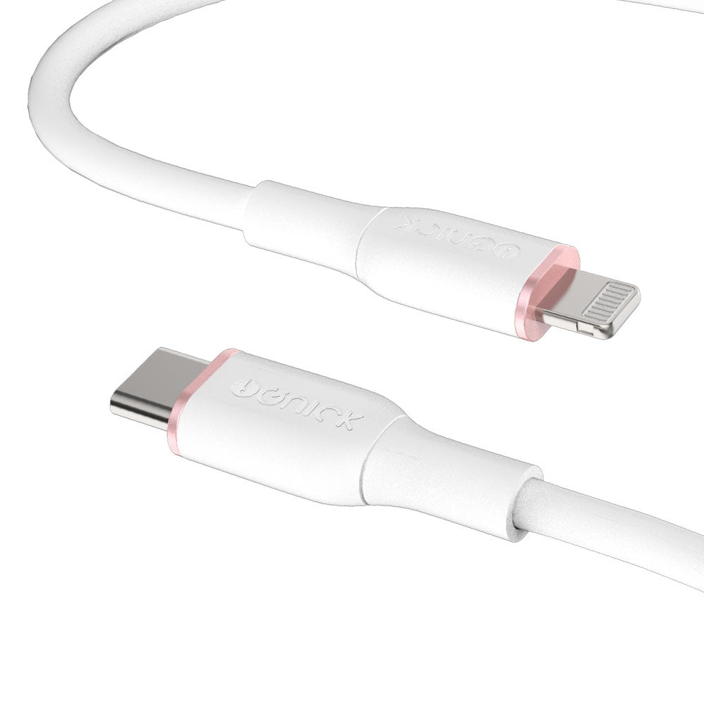 iQuick-Silicone-Charging-Data-Cable-Type-C-to-Lightning-0.5m-White-1