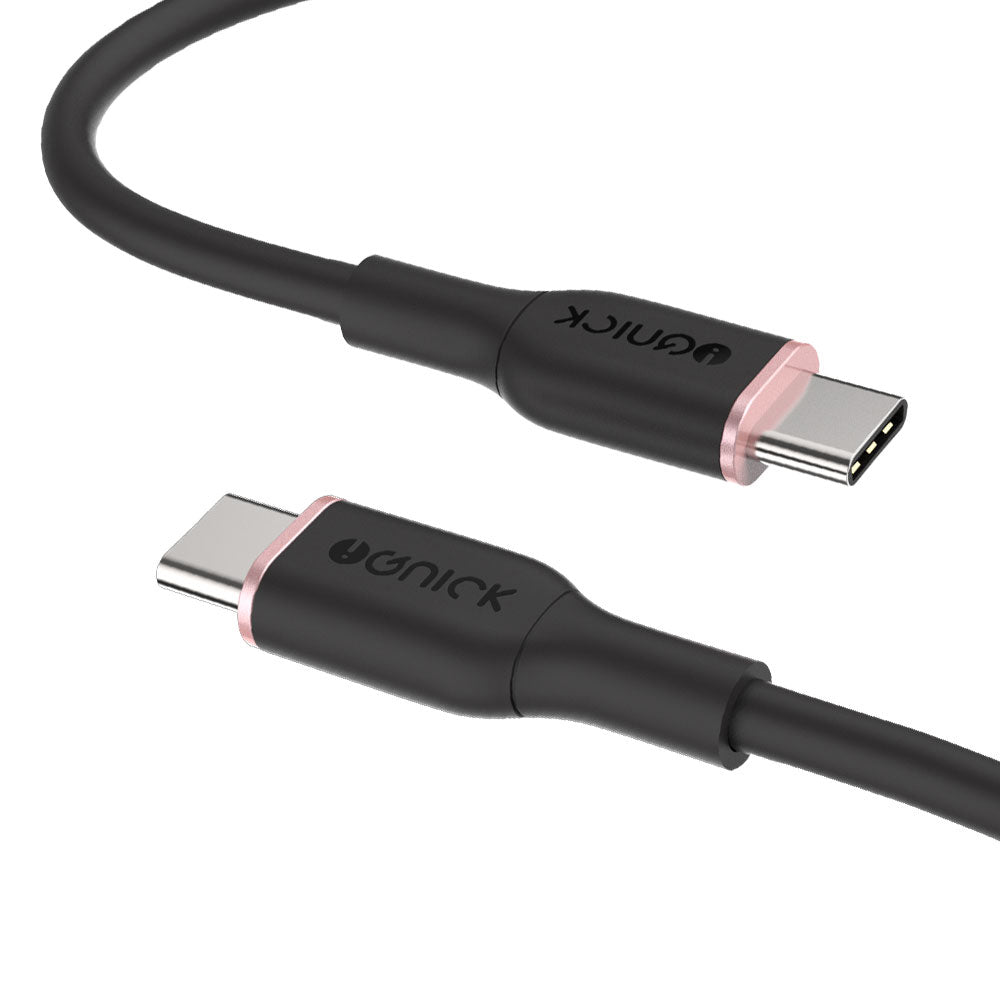 iQuick-Silicone-Charging-Data-Cable-Type-C-to-Type-C-1m-Black-1