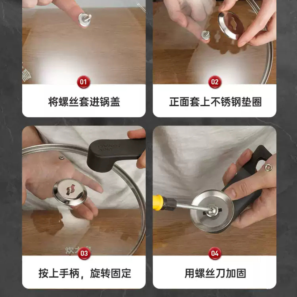 Cooker-King-Standable-Glass-Lid-with-Stainless-Steel-Rim-32-cm-–-Universal-Upright-Handle-Pan-Cover-4