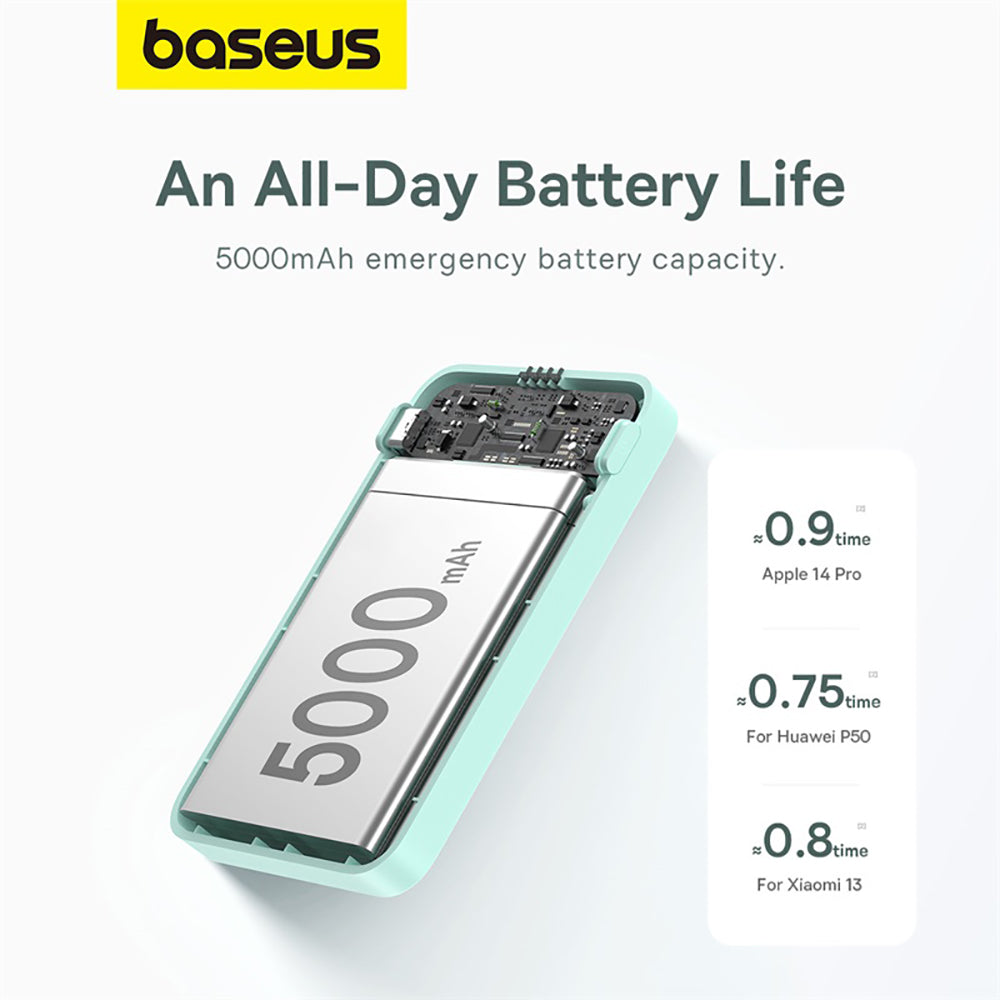 Baseus-MagPro-Magnetic-Wireless-Charging-Power-Bank-and-Stand-5000mAh-20W-Mint-Green-1