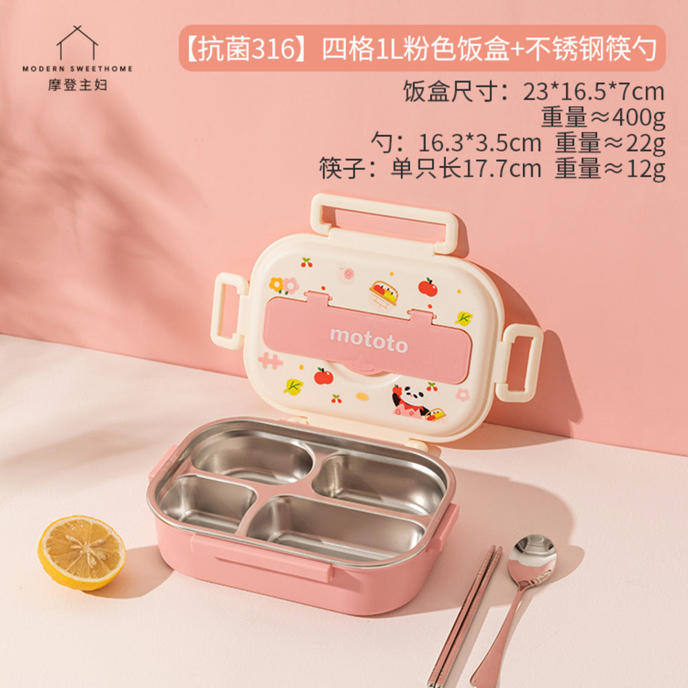 Modern-Housewife-1L-Insulated-316-Stainless-Steel-4-Compartment-Lunch-Box---Pink-with-Stainless-Steel-Chopsticks-&-Spoon-4