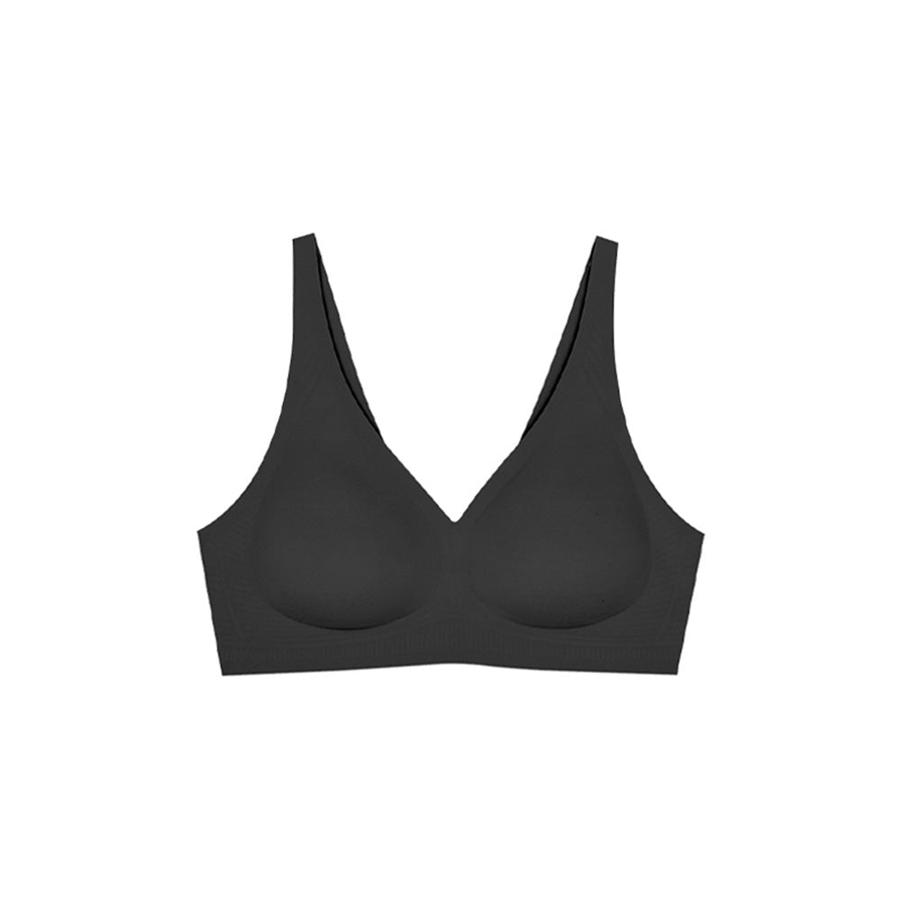 Ubras Soft Support V-Neck Back Hook Bra - Black, Size L