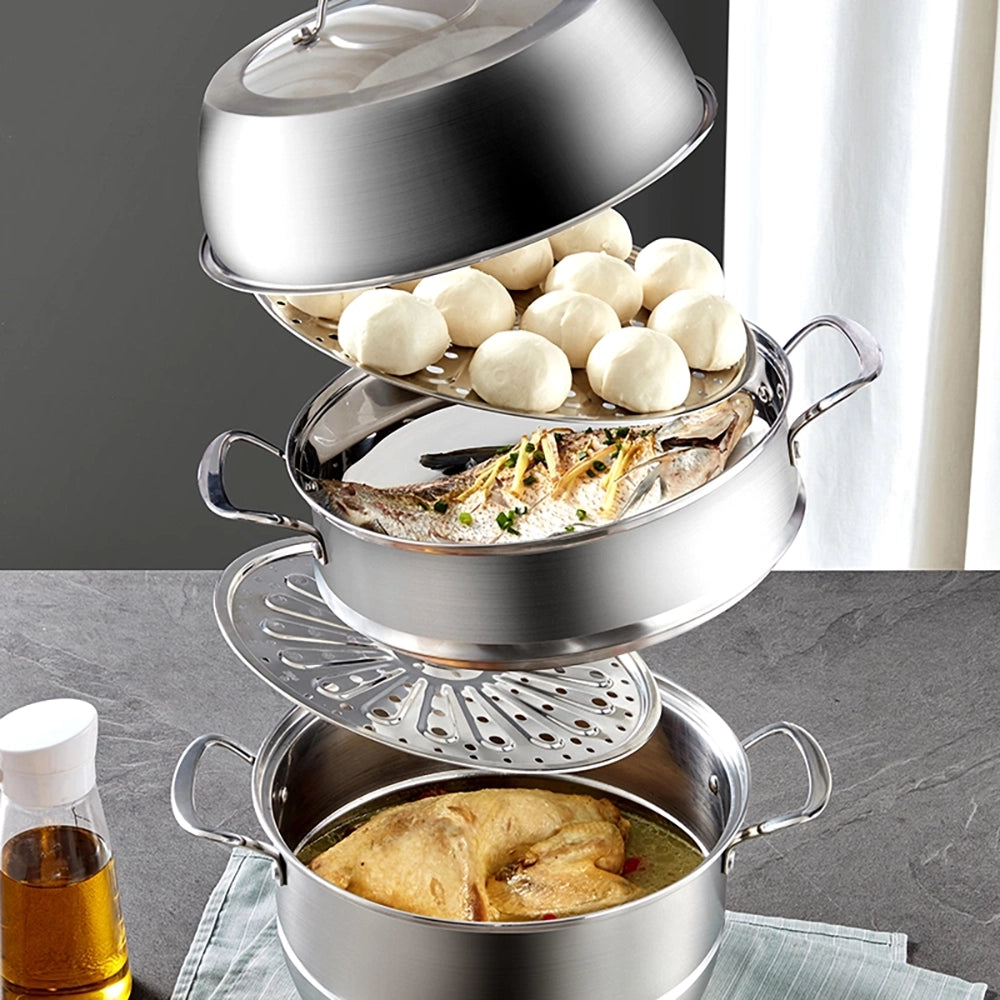 NetEase-Yanxuan-Stainless-Steel-3-Tier-Steamer-Pot---28cm,-8.8L-1