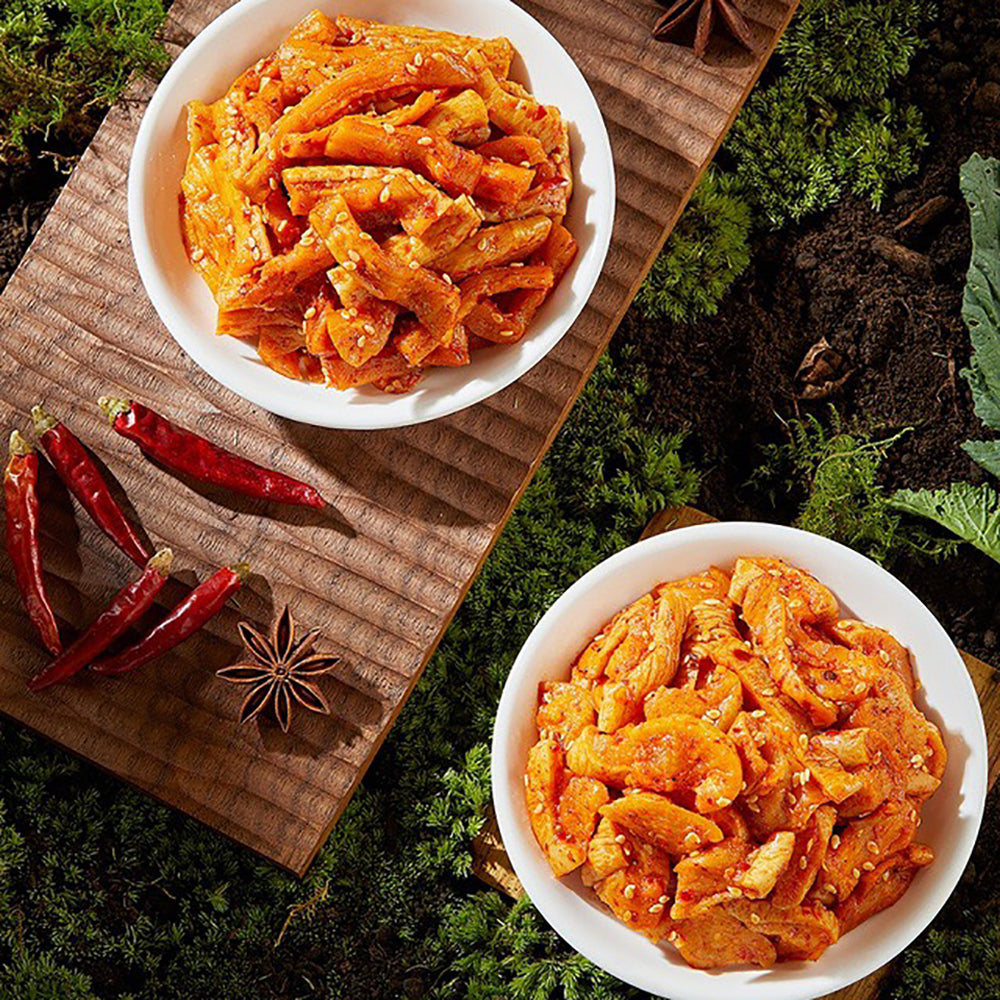 Jixiangju-Crunchy-Air-Dried-Radish-Bites-–-4-Mini-Packs,-Assorted-Flavours---Spicy-Pickled-Radish-Strips-Snack-4