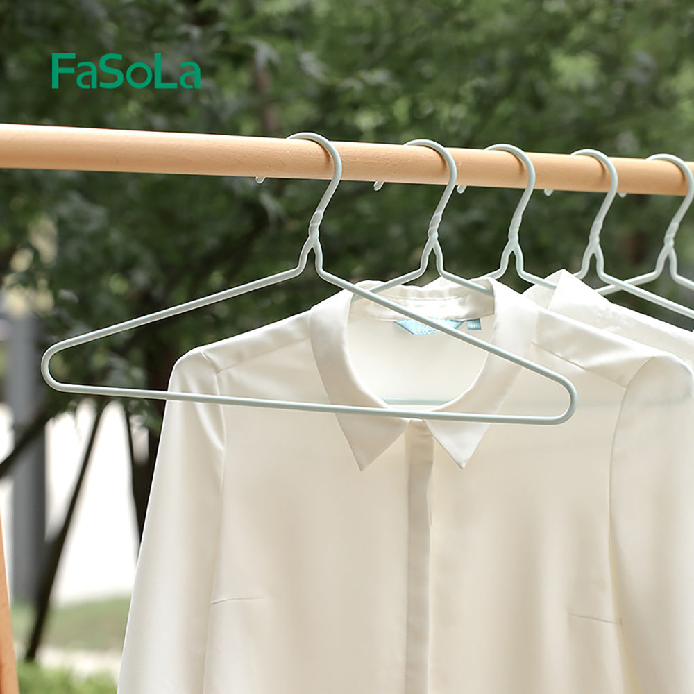 FaSoLa-Simple-Clothes-Hangers---Light-Blue,-Pack-of-10-1