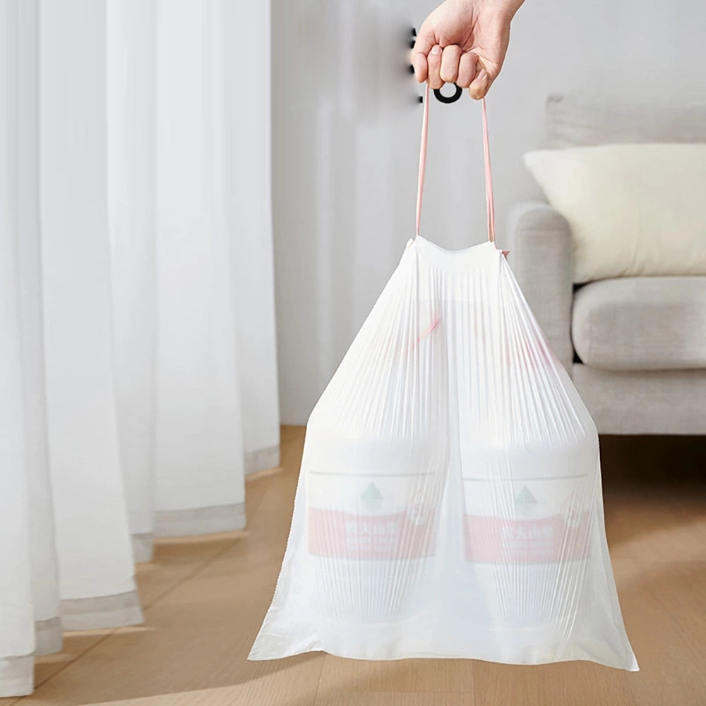 Lifease Drawstring Trash Bags - Extra Thick, M Size, 3 Rolls, 60 Bags