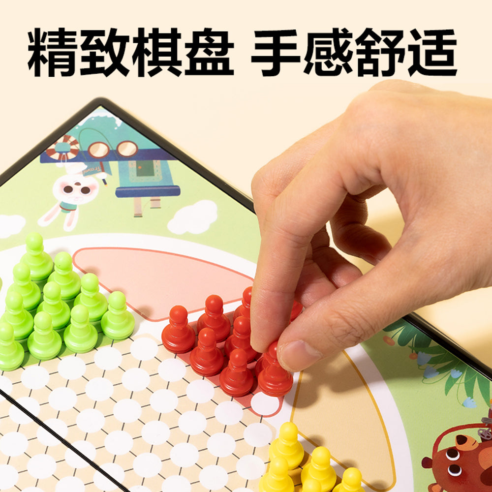 Deli-Magnetic-Chinese-Checkers-Travel-Set-–-Foldable-Stand-Board,-Small-Size-4