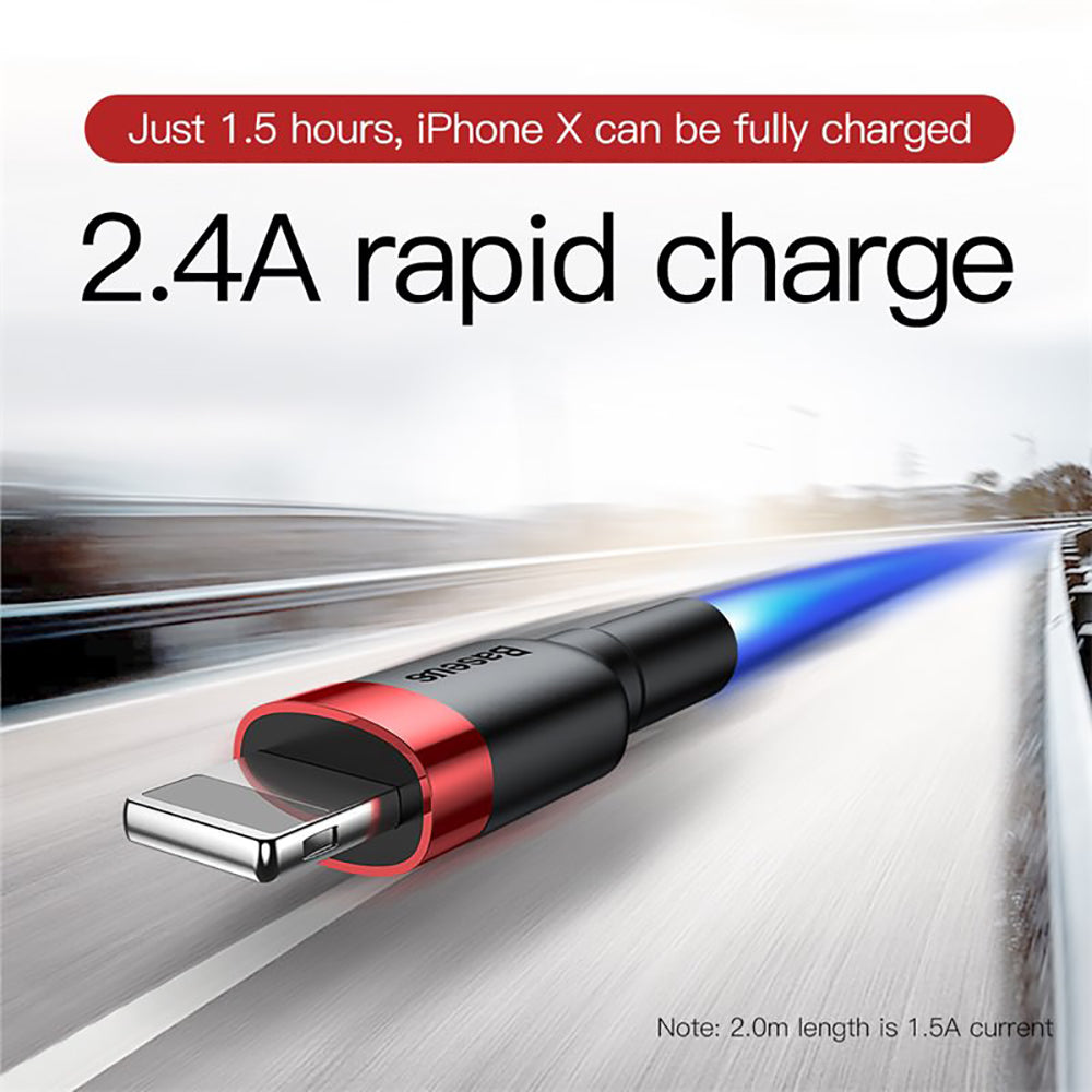 Baseus-Cafule-USB-Cable-for-iPhone-2A-3m---Red-and-Black-1