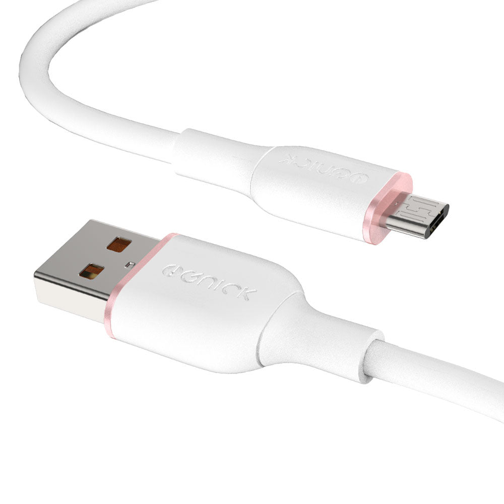 iQuick-Silicone-Charging-Data-Cable-USB-to-Micro-USB-2m-White-1