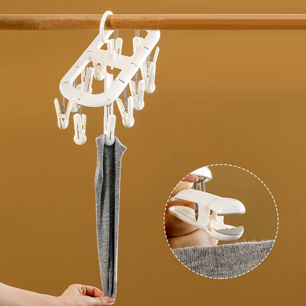 FaSoLa Sunlight Drying Rack with 12 Clips - White