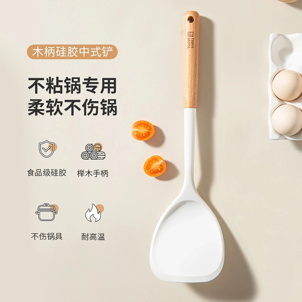 Lifease-Wooden-Handle-Silicone-Chinese-Spatula---White,-Extra-Long-1