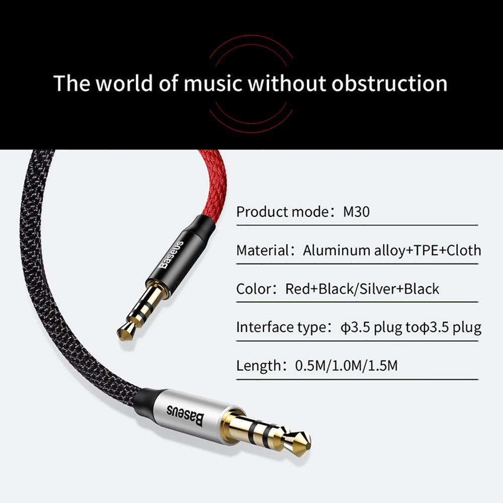 Baseus-M30-Audio-Cable-3.5mm-to-3.5mm---1m-Silver-Black-1