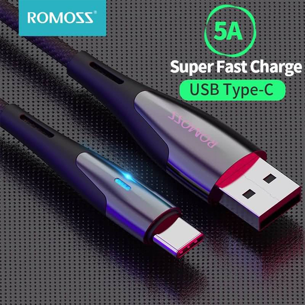 Romoss-USB-to-Type-C-5A-1m-Data-Cable---Black-1