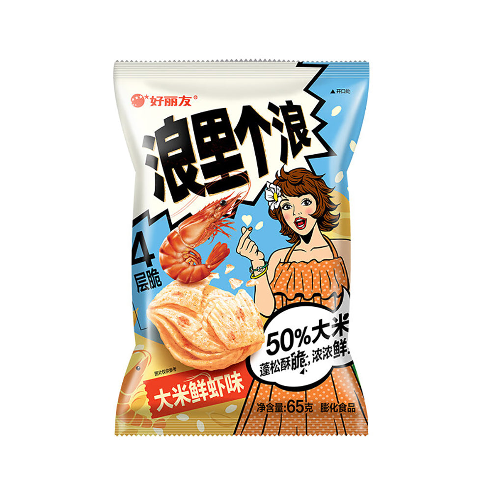 Haoliyou-Langli-Gelong-Rice-and-Fresh-Shrimp-Flavour-Snack-65g-1