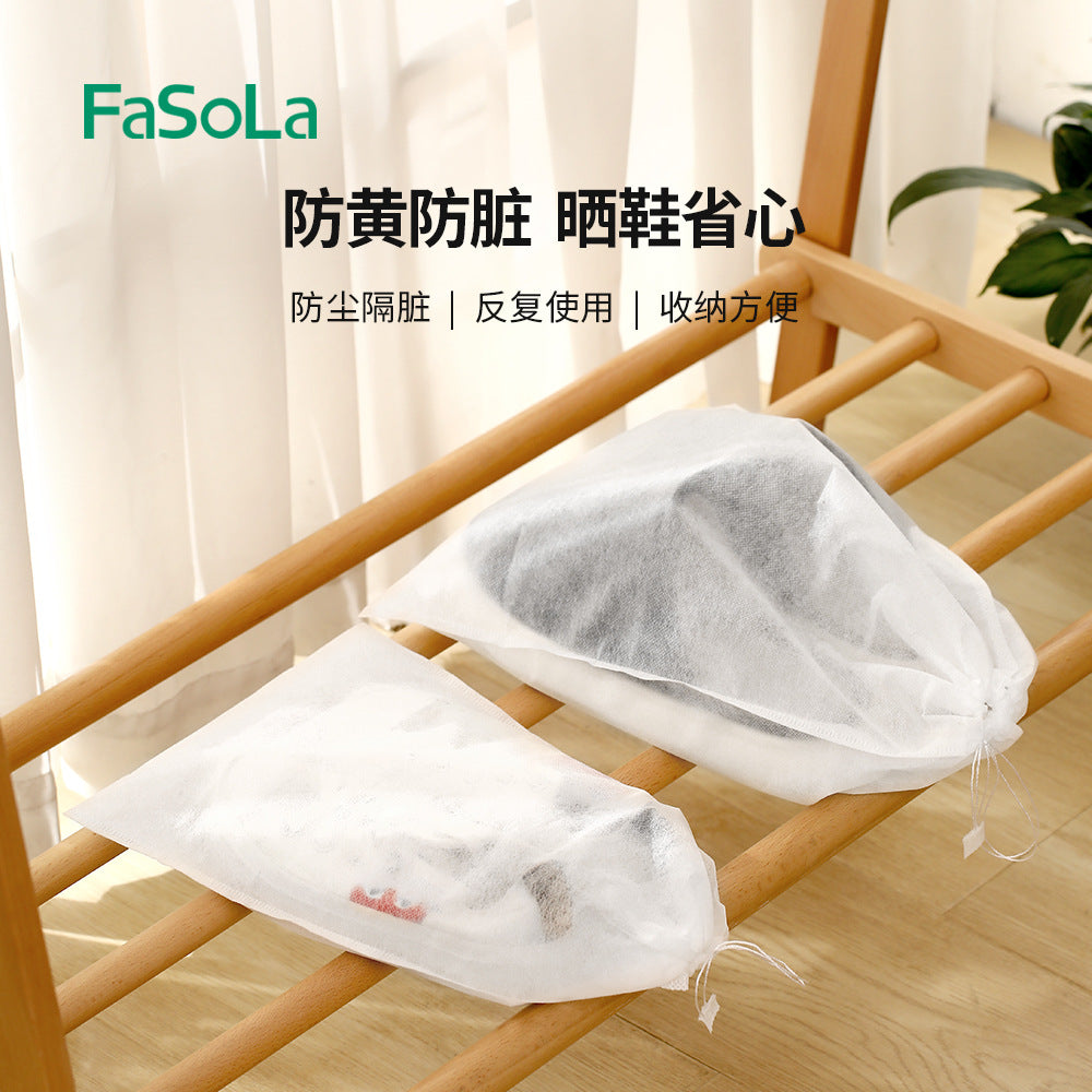 FaSoLa-Non-Woven-Anti-Yellowing-Shoe-Bags---Small,-White,-24*38cm,-Pack-of-10-1