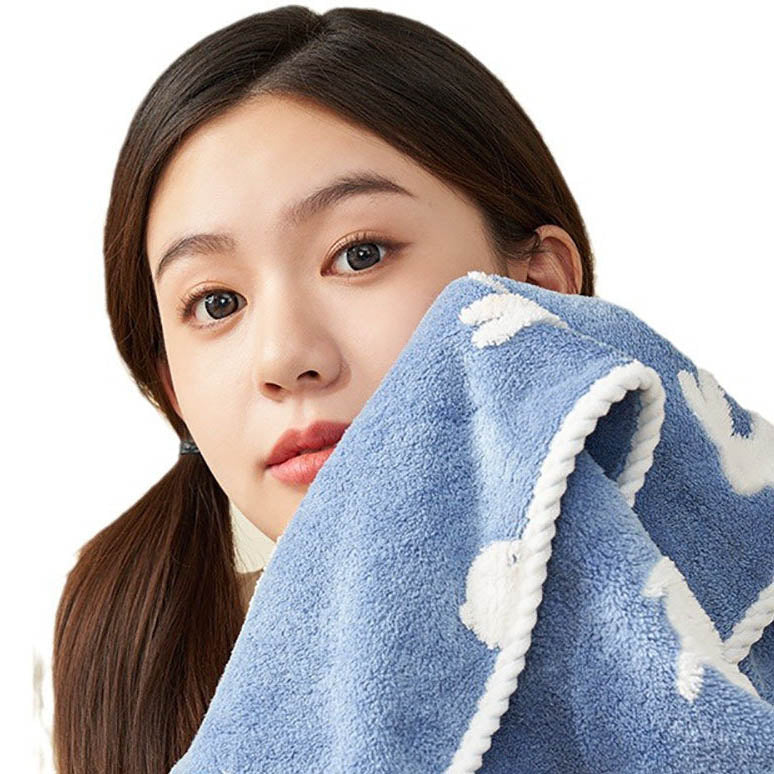 Sanli Coral Fleece Towel - Blue, 35*75cm