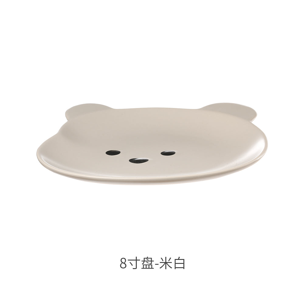 FaSoLa-Bear-Series-Dinnerware---8-inch-Plate,-Off-White-1