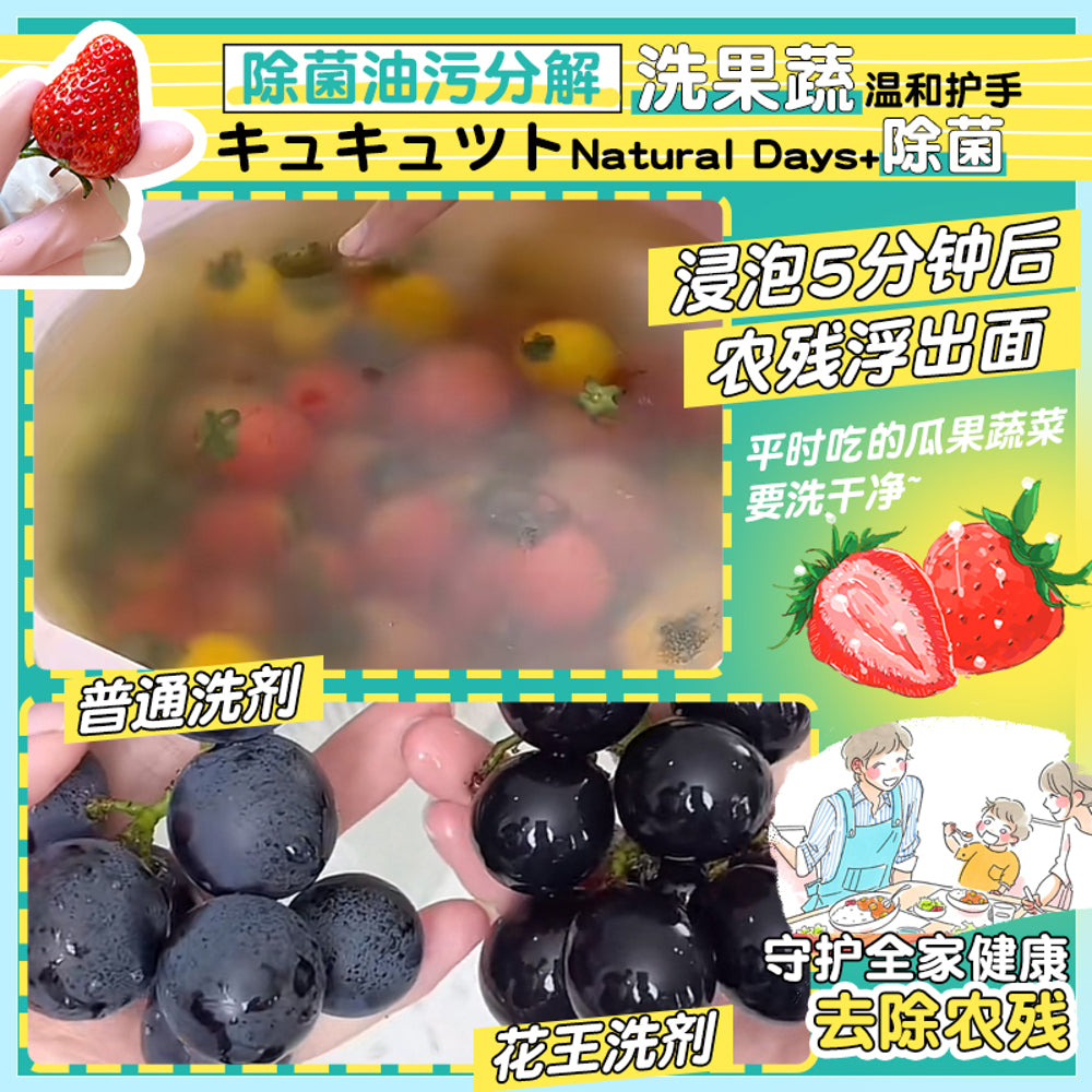 Kao-Natural-Days-Fruit-&-Vegetable-Dishwashing-Liquid---Wild-Flower-&-Herbal-Scent,-220ml-5