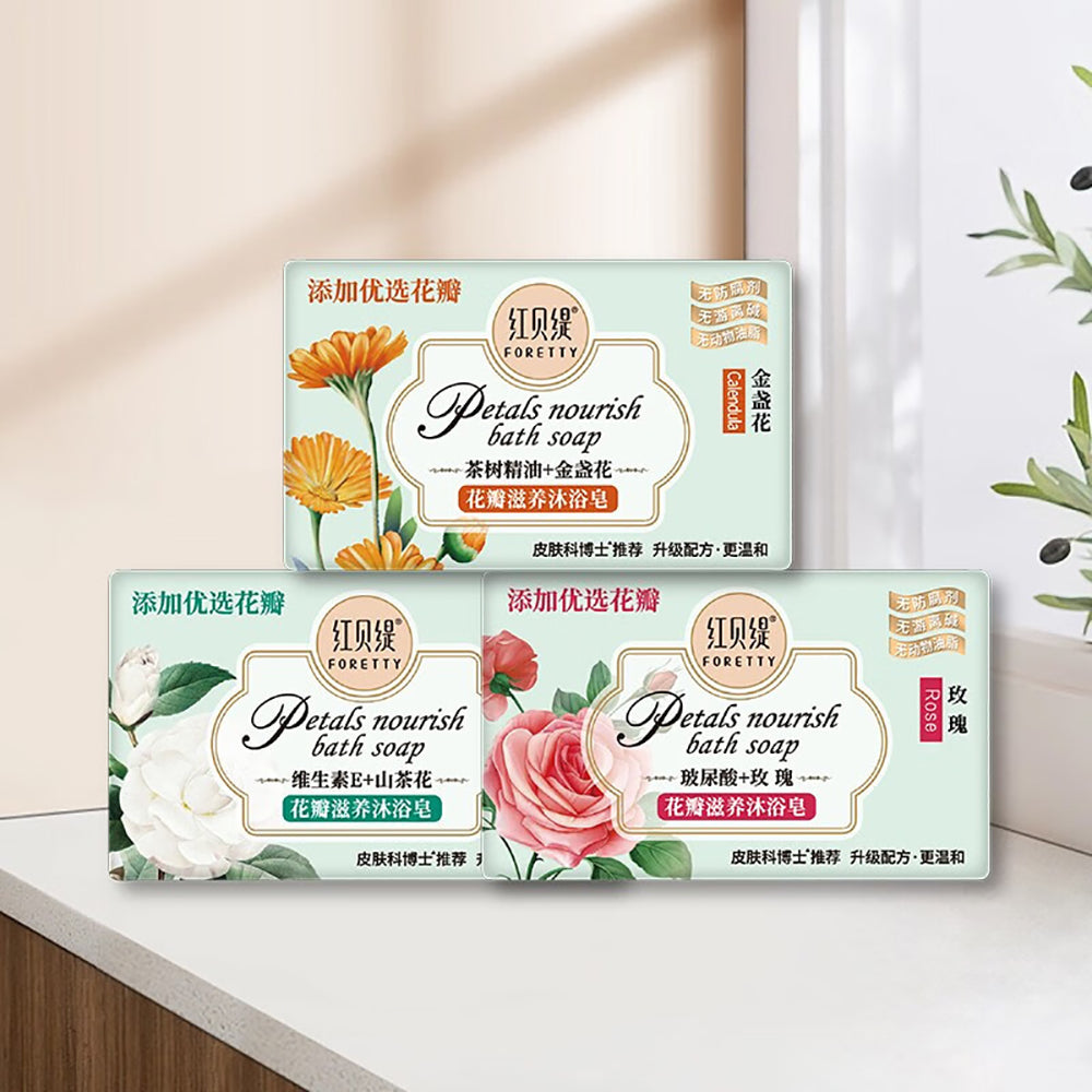 Foretty-Rose-Petals-Nourish-Bath-Soap---Moisturizing-and-Hydrating,-200g-x-3-1