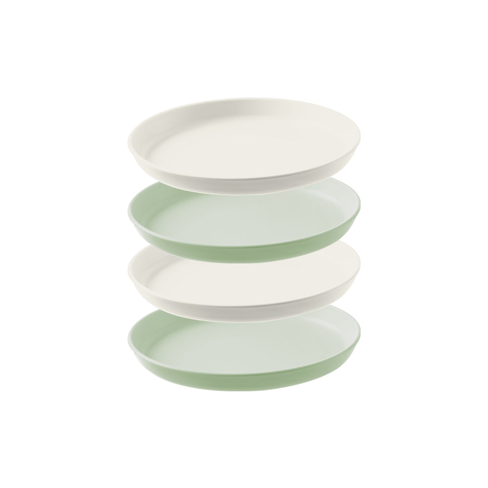 FaSoLa-Bone-Plate-Set---Green-&-Beige,-4-Pieces-1