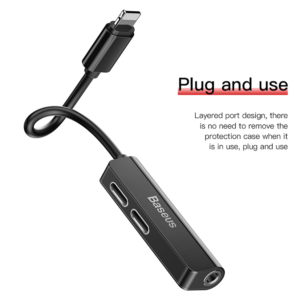 Baseus-L52-3-in-1-Adapter-with-Dual-Lightning-and-3.5mm-Jack---Black-1