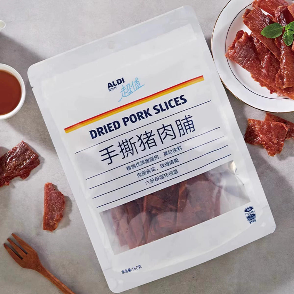 ALDI-Value-Dried-Pork-Slices-150g-–-Hand-Torn-Pork-Jerky,-Limited-Import-5