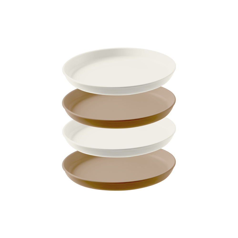 FaSoLa-Brown-and-Beige-Bone-Discard-Plates,-Pack-of-4-1