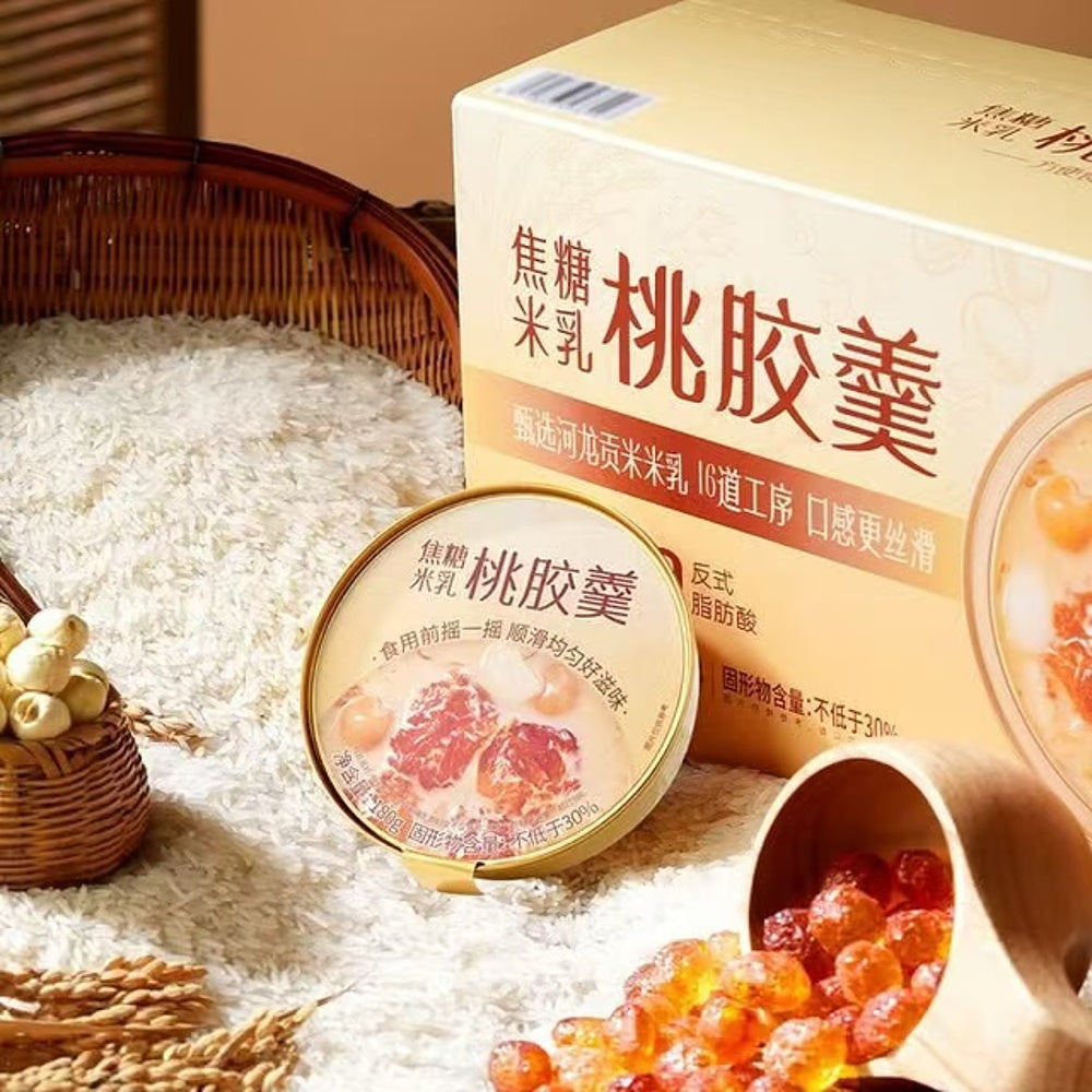 Meiru-Jiao-Caramel-Rice-Milk-Peach-Gum-Dessert-Soup-180g-–-Peach-Resin-Pudding-Cup-5