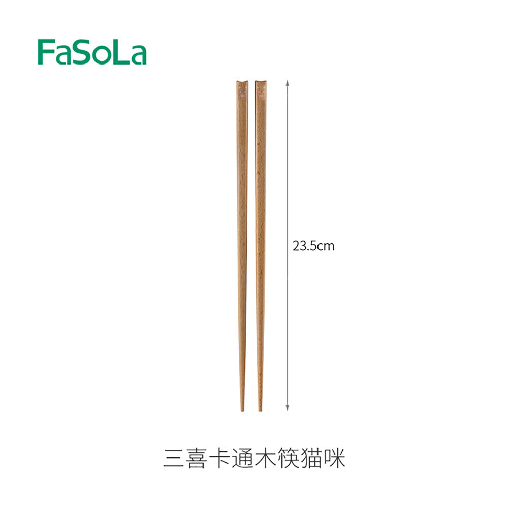 FaSoLa-Cartoon-Wooden-Chopsticks---Cat-Design,-1-Pair-1