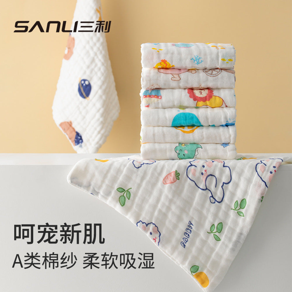 Sanli-6-Layer-Cotton-Muslin-Baby-Washcloth-–-Little-Cars-Print,-30-x-30-cm-(29-g)-5