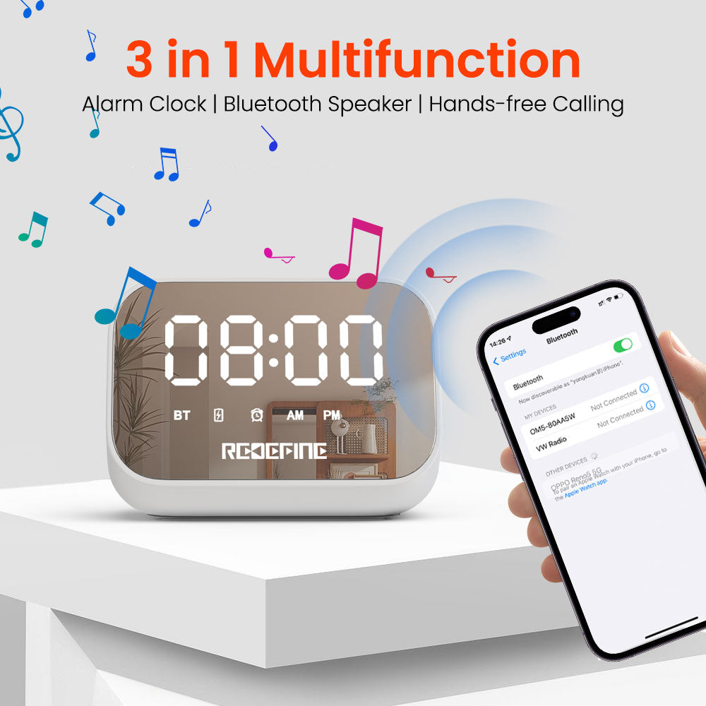 Redefine-Elegant-Indoor-Clock-with-Bluetooth-Wireless-Speaker---White-1