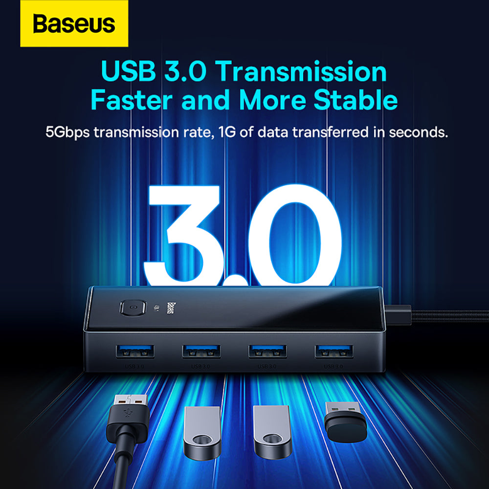 Baseus-Shadow-Series-4-in-1-HUB-Docking-Station---Space-Gray,-Type-C-to-USB-3.0-x4-1